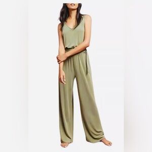 Olive Green Sleeveless Jumpsuit